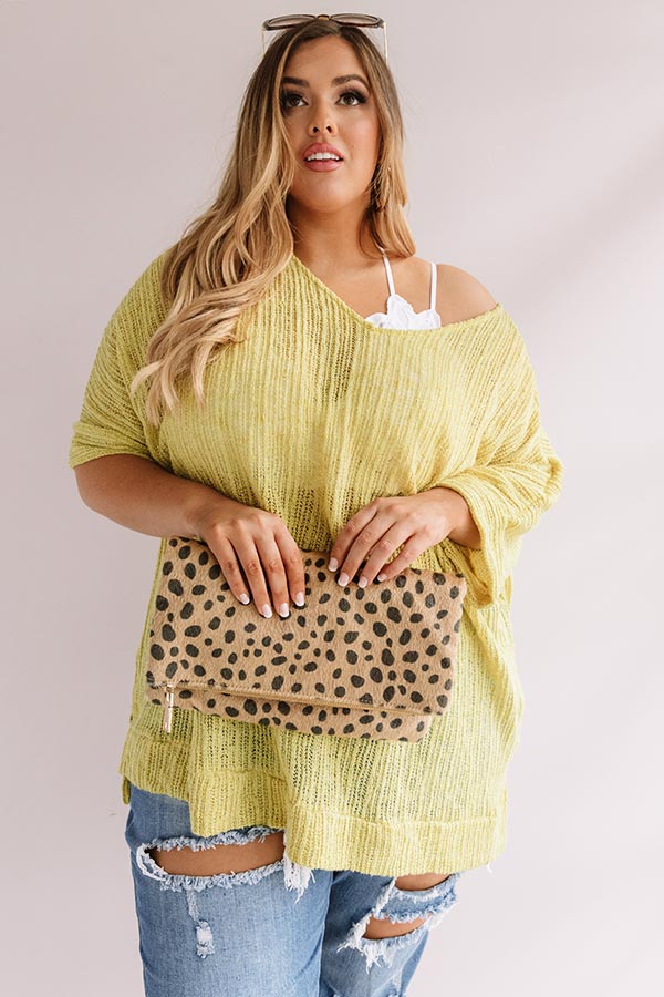 Bali Coast Knit Shift Tunic In Lime Punch Curves-Beginning Fashion