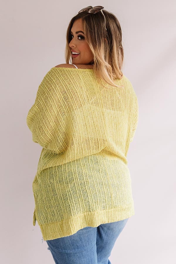 Bali Coast Knit Shift Tunic In Lime Punch Curves-Beginning Fashion