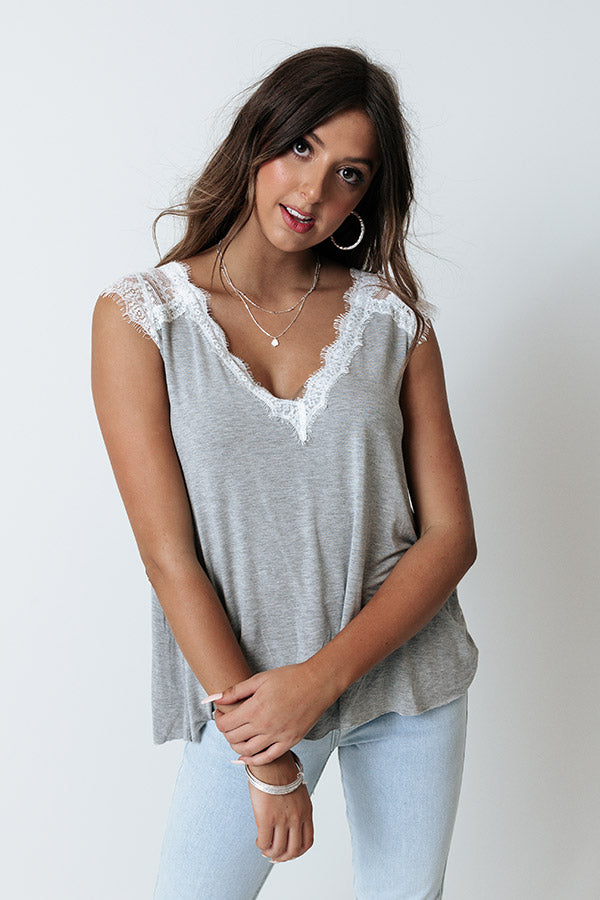 Cayman Crushing Shift Top In Grey-Beginning Fashion