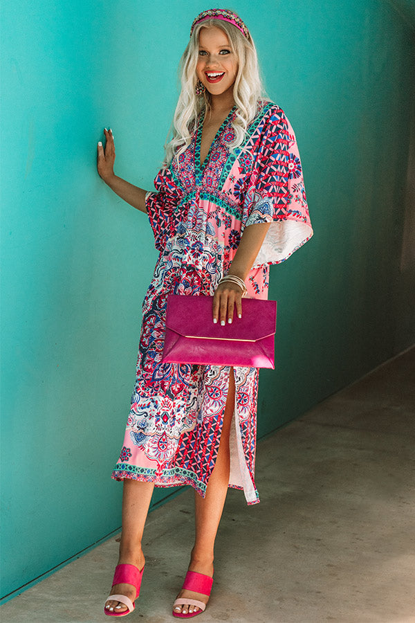 Beachy Muse Midi In Pink-Beginning Fashion