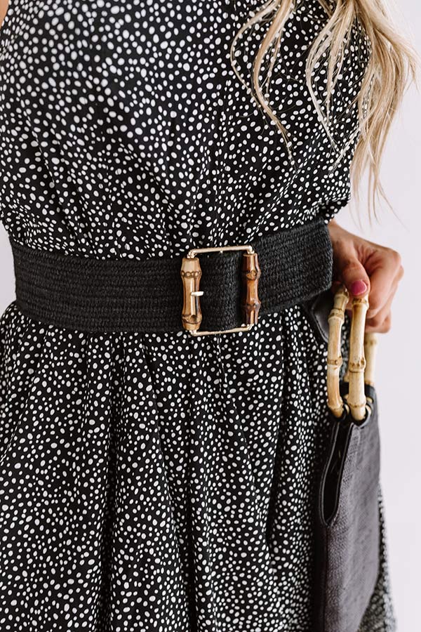 Chic Soleil Woven Belt In Black-Beginning Fashion