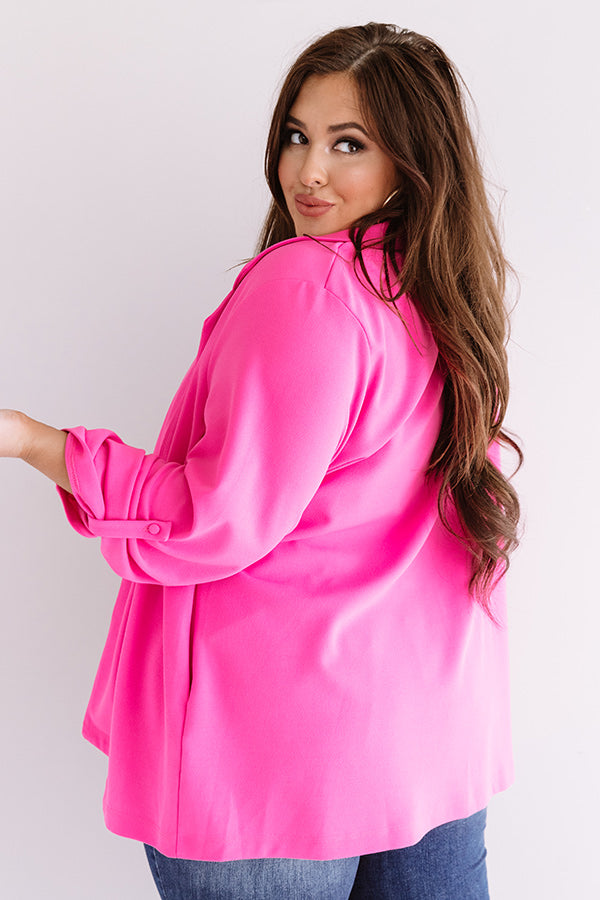 Fashion's Latest Blazer in Hot Pink Curves-Beginning Fashion