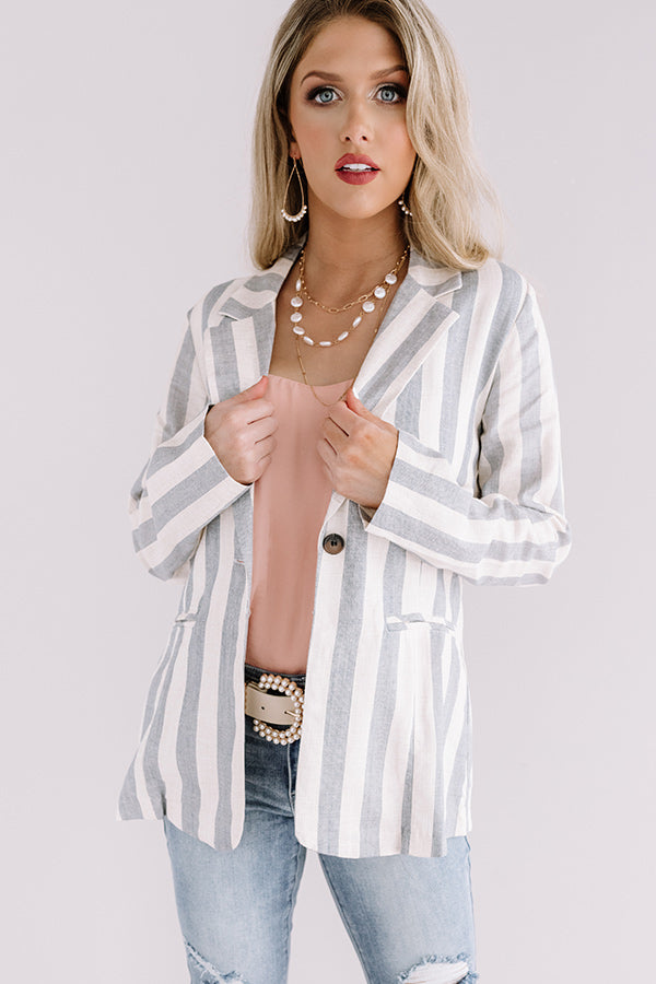 Call Me Chic Stripe Blazer-Beginning Fashion