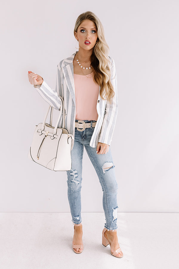 Call Me Chic Stripe Blazer-Beginning Fashion