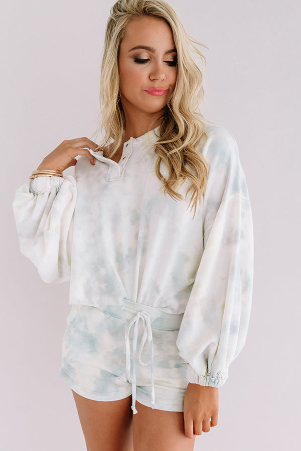 Cappuccinos And Chill Tie Dye Sweatshirt In Sage-Beginning Fashion