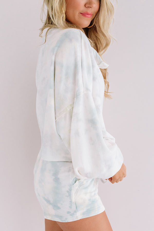 Cappuccinos And Chill Tie Dye Sweatshirt In Sage-Beginning Fashion