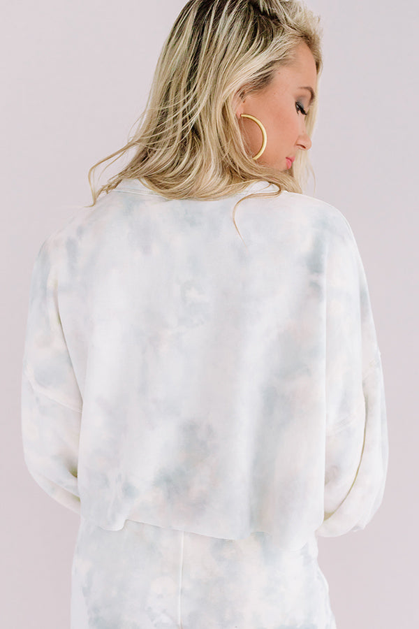 Cappuccinos And Chill Tie Dye Sweatshirt In Sage-Beginning Fashion