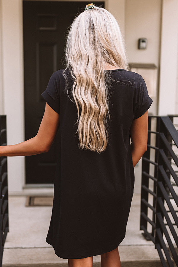Back To Basics T-Shirt Dress In Black-Beginning Fashion