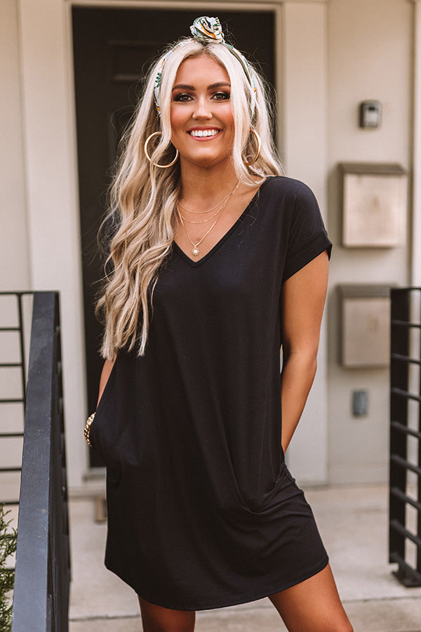 Back To Basics T-Shirt Dress In Black-Beginning Fashion
