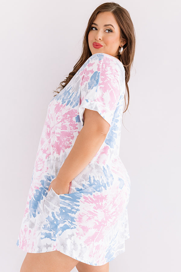 Beyond The Beach Tie Dye Shift Dress in Blush Curves-Beginning Fashion