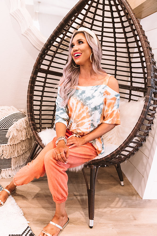 Go Getter Tie Dye Shift Top in Orange-Beginning Fashion