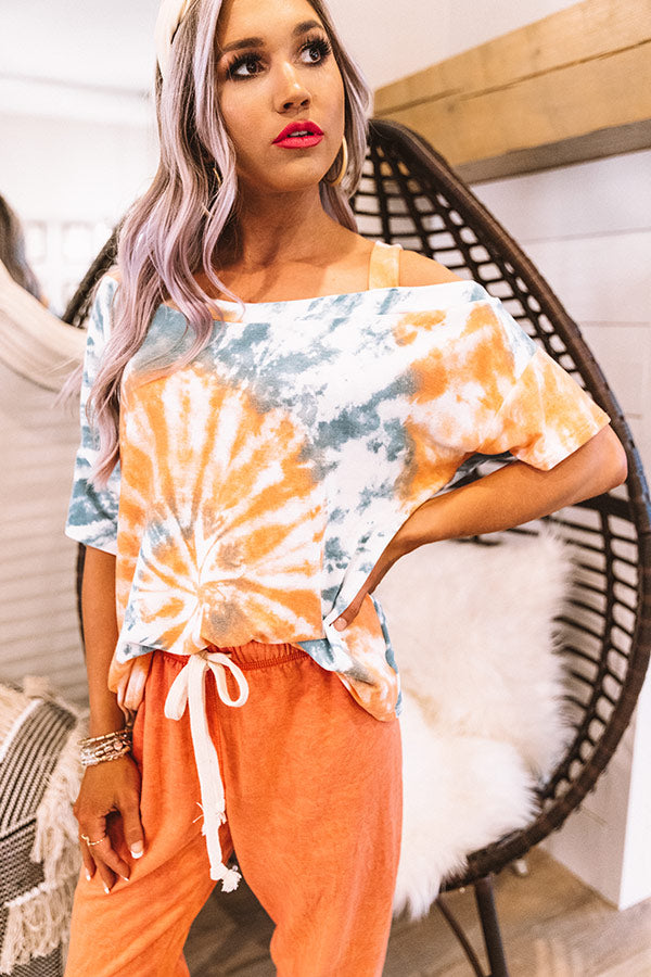 Go Getter Tie Dye Shift Top in Orange-Beginning Fashion