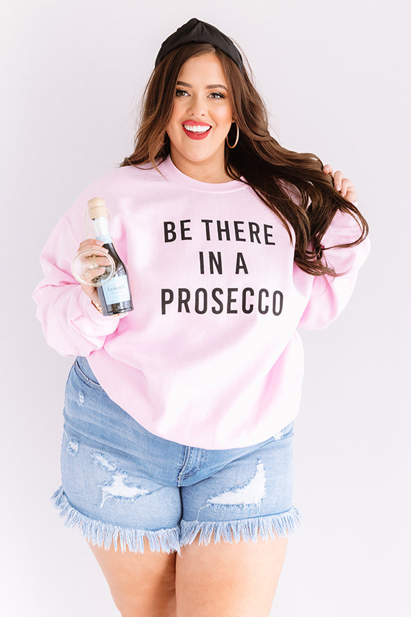 Be There In A Prosecco Sweatshirt In Pink Curves-Beginning Fashion