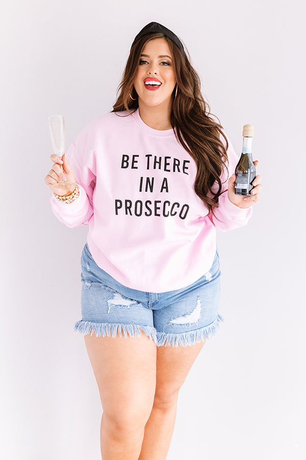 Be There In A Prosecco Sweatshirt In Pink Curves-Beginning Fashion