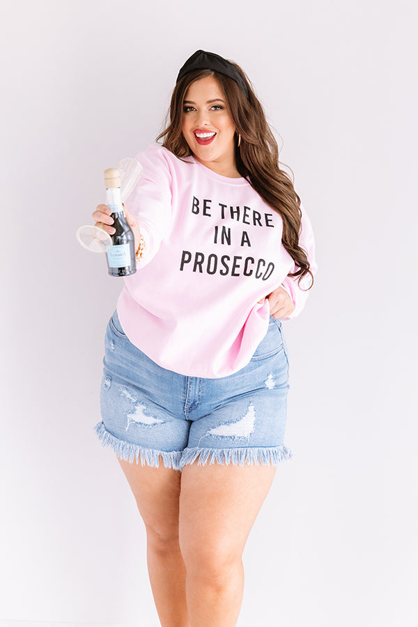 Be There In A Prosecco Sweatshirt In Pink Curves-Beginning Fashion