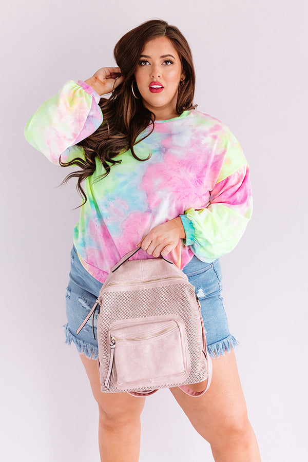 Give It A Swirl Tie Dye Sweatshirt in Violet Curves-Beginning Fashion