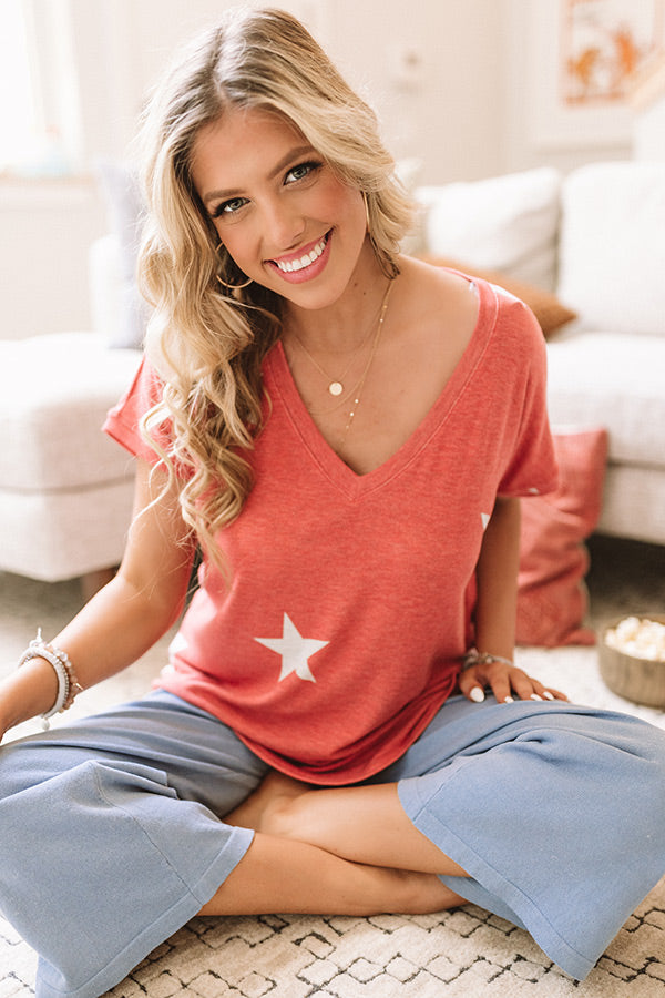 Happy At Home Shift Tee In Red-Beginning Fashion