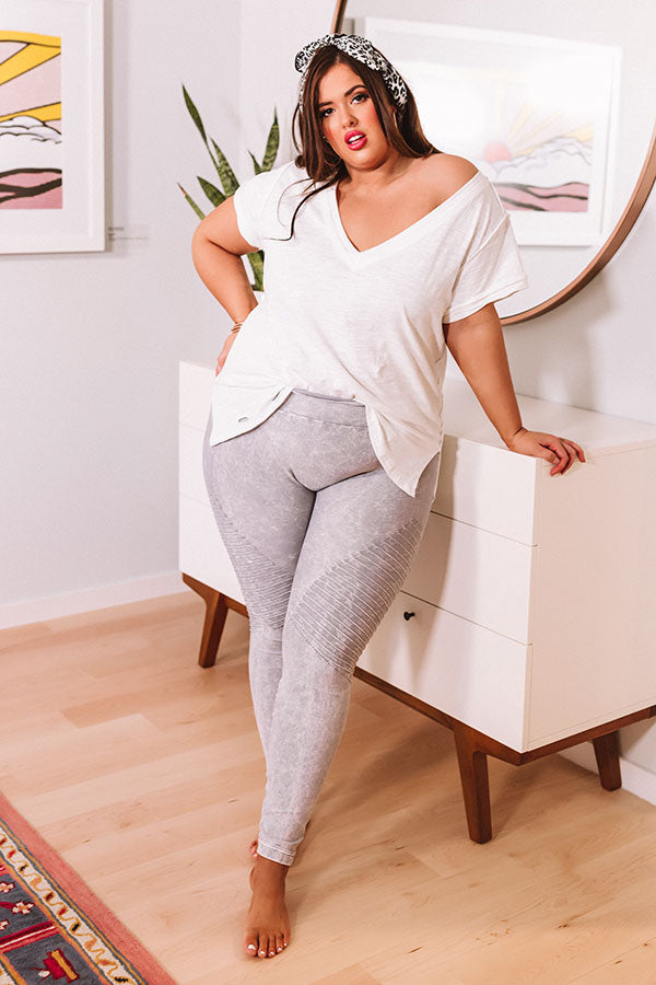 Finding Nirvana High Waist Legging In Grey Curves-Beginning Fashion