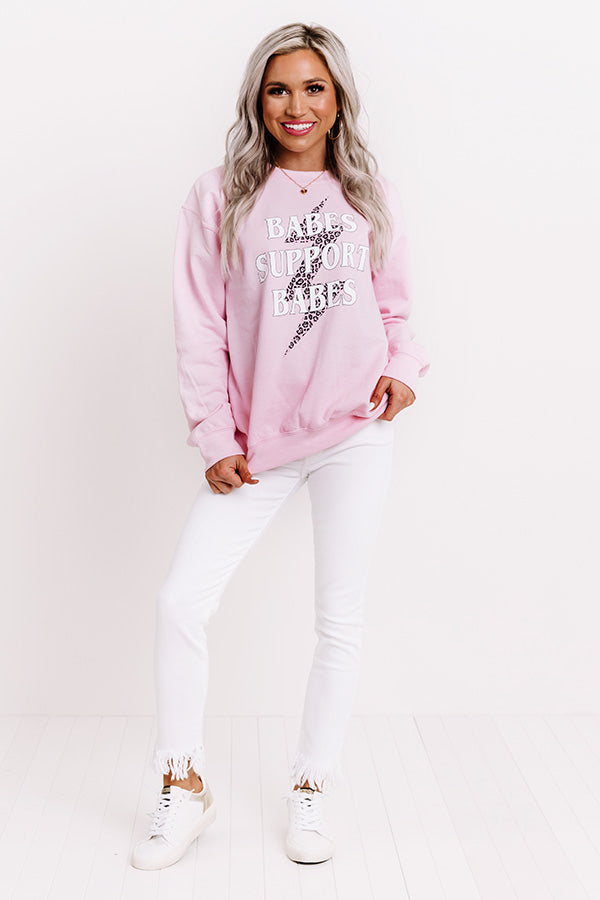 Babes Support Babes Sweatshirt in Pink-Beginning Fashion