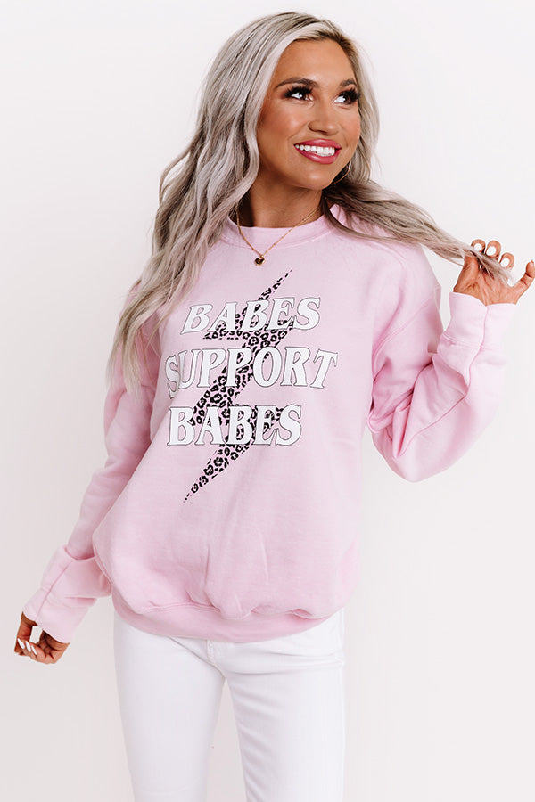 Babes Support Babes Sweatshirt in Pink-Beginning Fashion