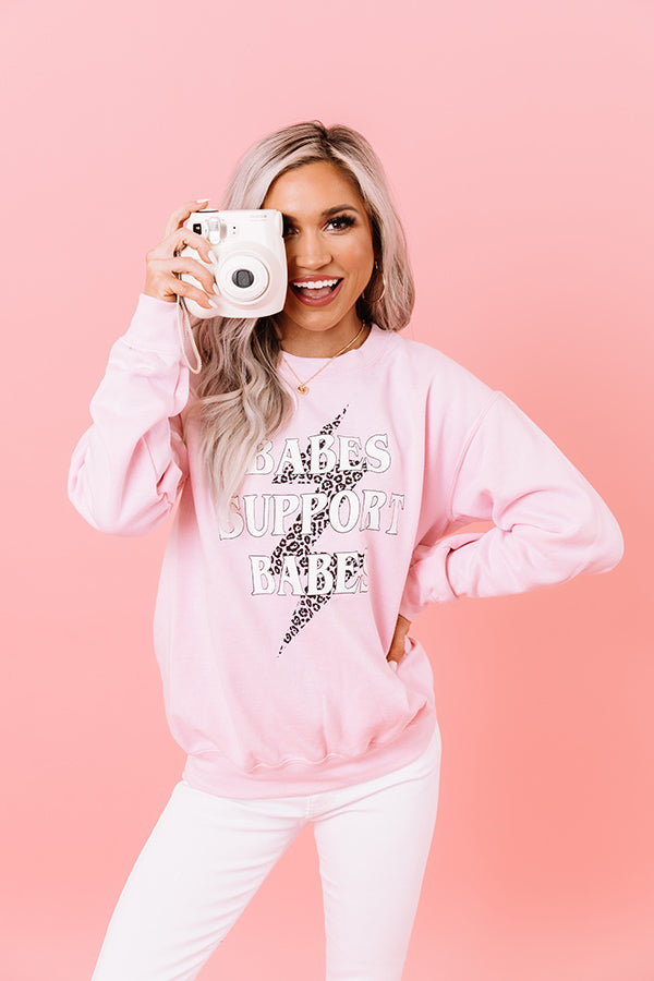 Babes Support Babes Sweatshirt in Pink-Beginning Fashion
