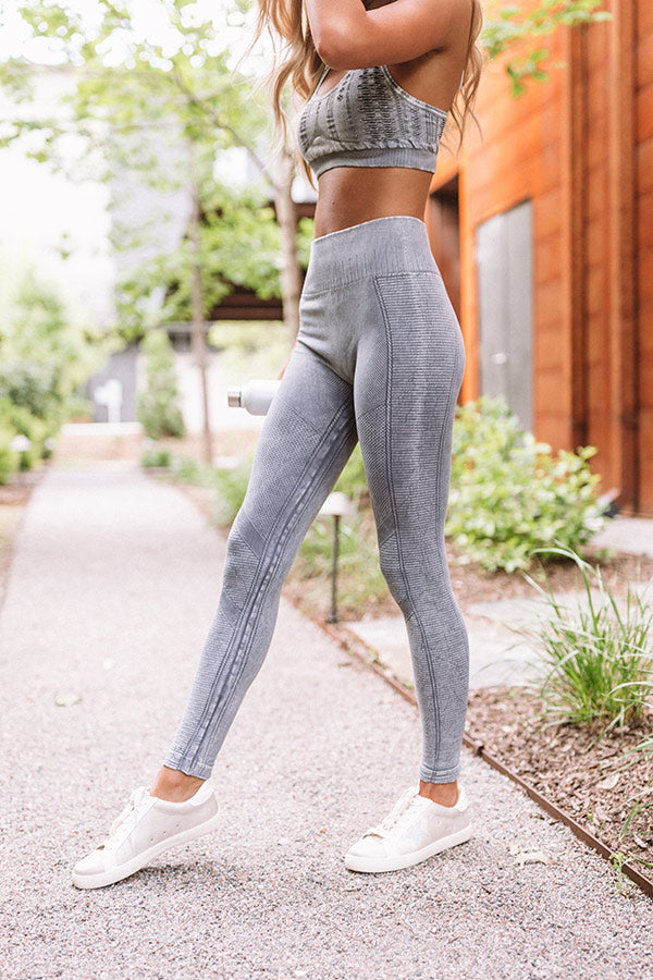 Barre Class Bombshell High Waist Legging In Grey-Beginning Fashion