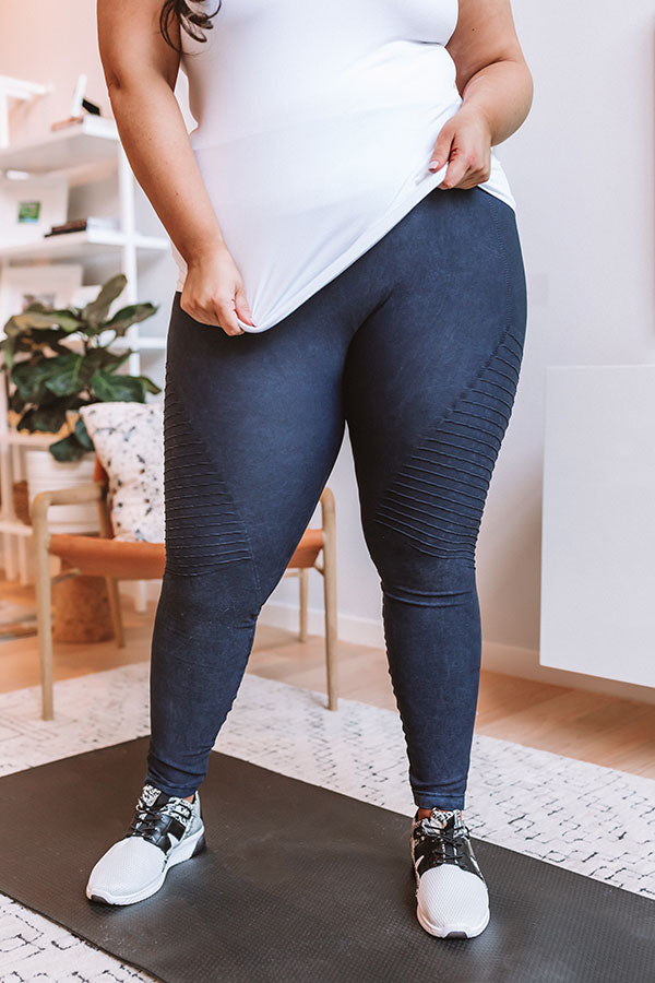Finding Nirvana High Waist Legging In Navy Curves-Beginning Fashion