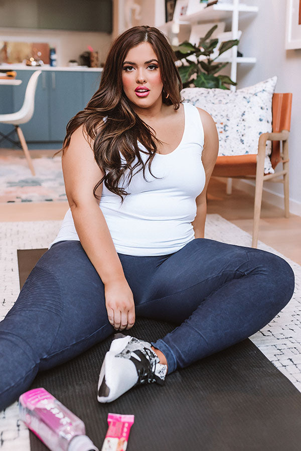 Finding Nirvana High Waist Legging In Navy Curves-Beginning Fashion