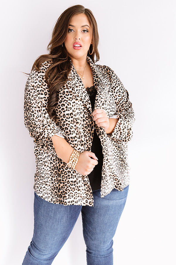 Fashion's Latest Leopard Blazer Curves-Beginning Fashion