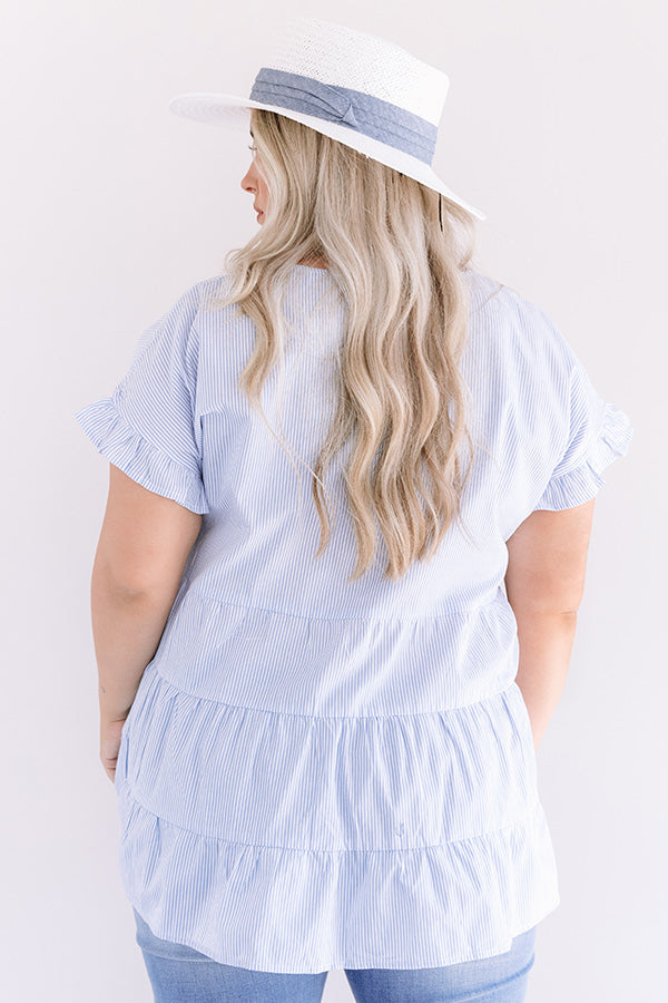 Brighton Bay Stripe Top  Curves-Beginning Fashion