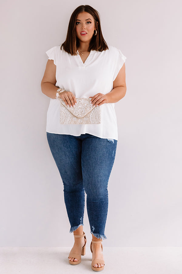 Cambridge Crush Shift Top In White Curves-Beginning Fashion