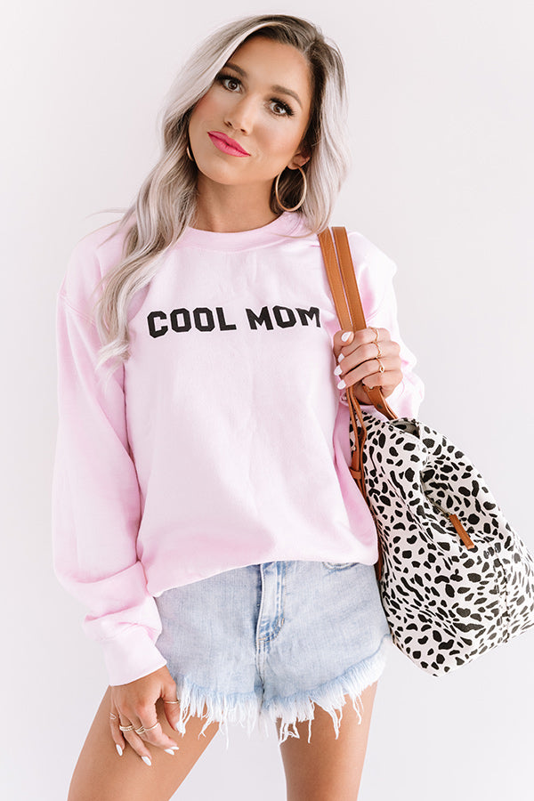 Cool Mom Sweatshirt In Pink-Beginning Fashion