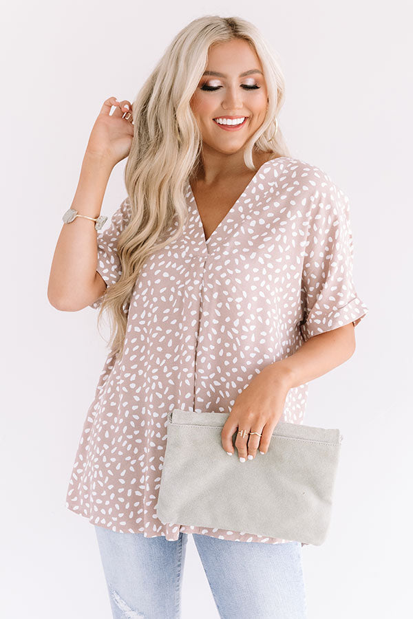 Bright Spot Shift Top in Warm Taupe-Beginning Fashion