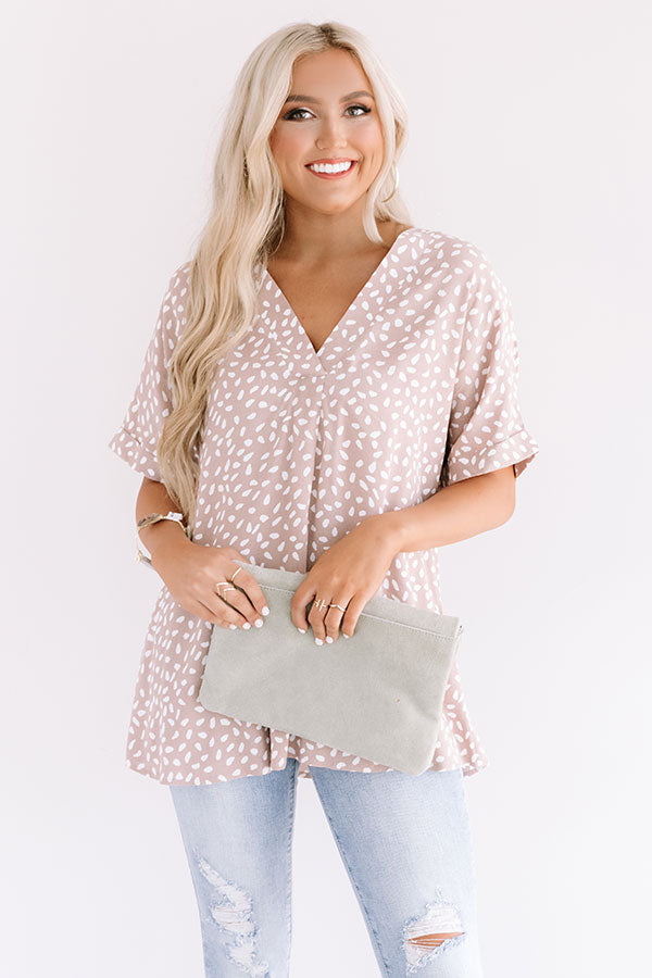 Bright Spot Shift Top in Warm Taupe-Beginning Fashion