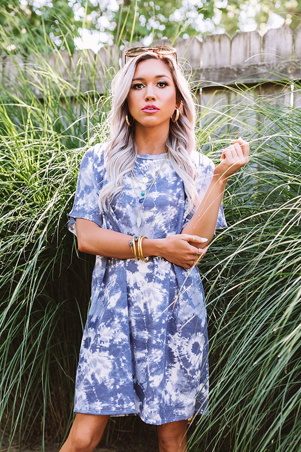 First Date Jitters Tie Dye Shift Dress-Beginning Fashion