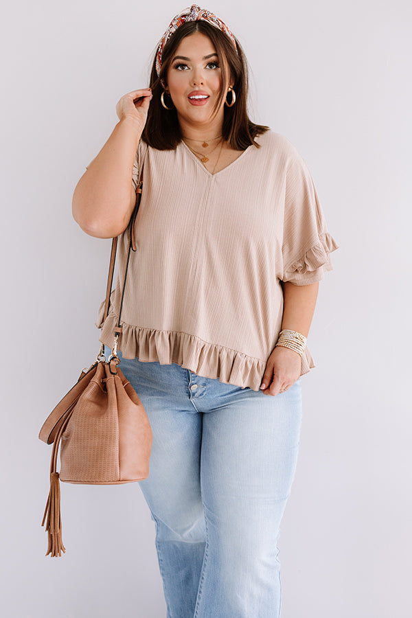 Bombshell Ambition Shift Top In Iced Latte Curves-Beginning Fashion