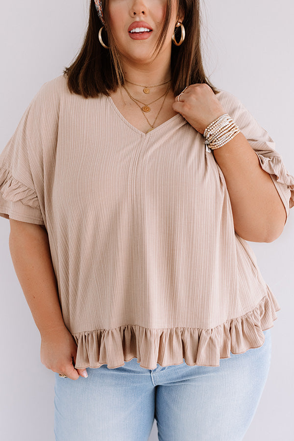Bombshell Ambition Shift Top In Iced Latte Curves-Beginning Fashion
