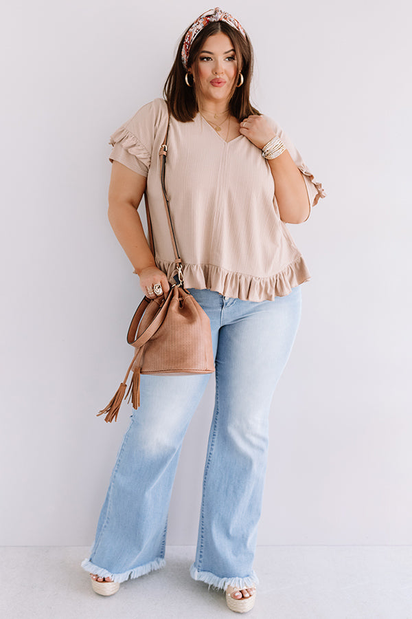 Bombshell Ambition Shift Top In Iced Latte Curves-Beginning Fashion