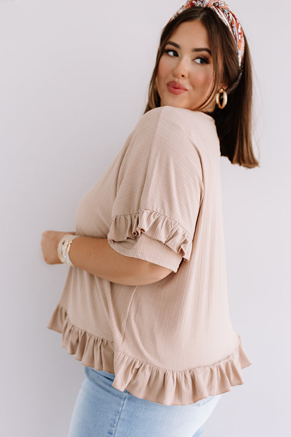 Bombshell Ambition Shift Top In Iced Latte Curves-Beginning Fashion