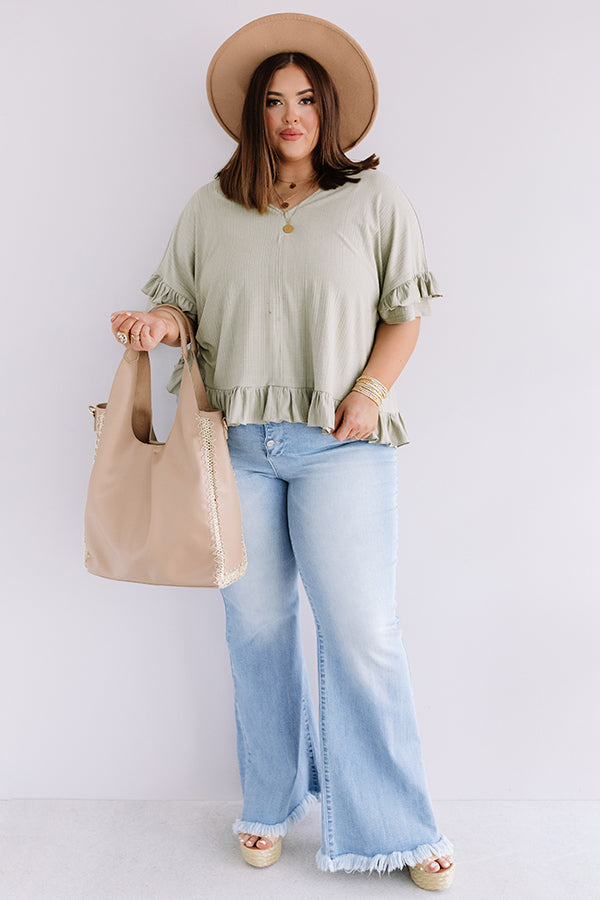 Bombshell Ambition Shift Top In Sage Curves-Beginning Fashion