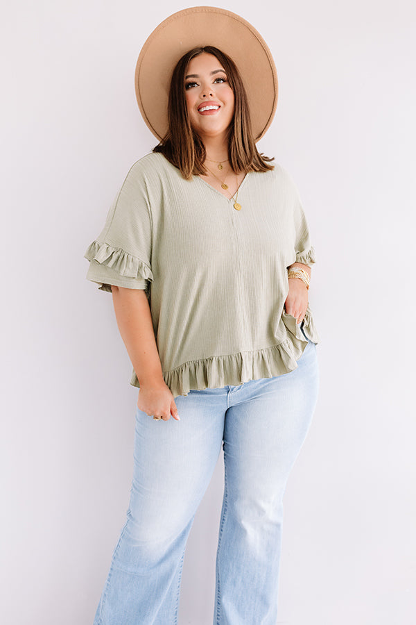 Bombshell Ambition Shift Top In Sage Curves-Beginning Fashion