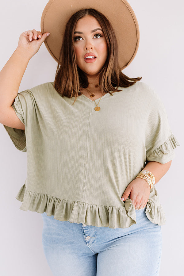 Bombshell Ambition Shift Top In Sage Curves-Beginning Fashion