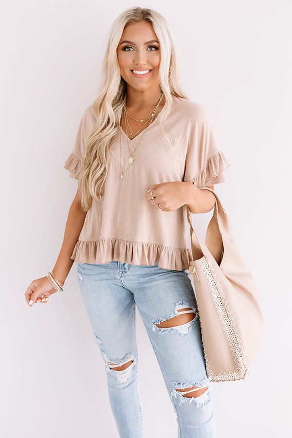 Bombshell Ambition Shift Top In Iced Latte-Beginning Fashion