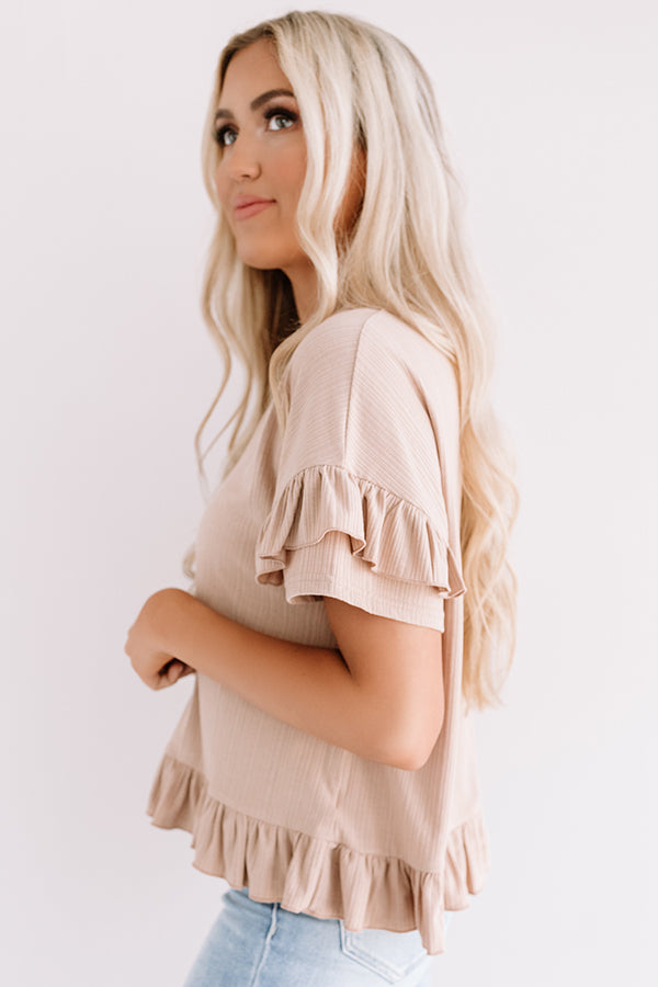 Bombshell Ambition Shift Top In Iced Latte-Beginning Fashion
