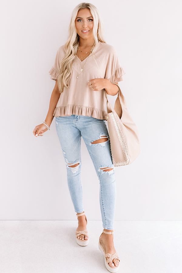 Bombshell Ambition Shift Top In Iced Latte-Beginning Fashion