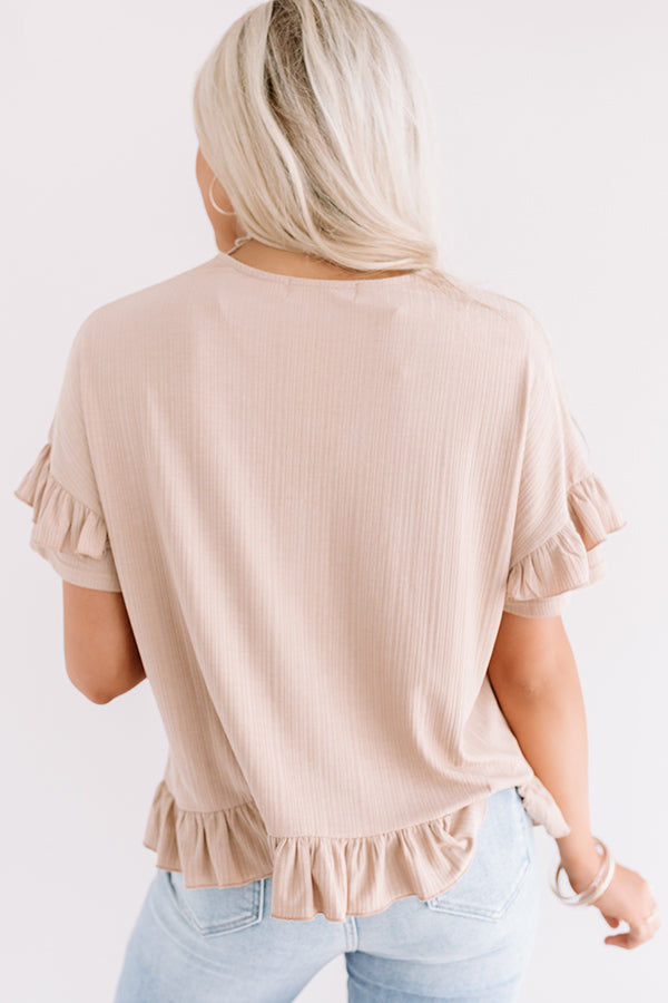 Bombshell Ambition Shift Top In Iced Latte-Beginning Fashion