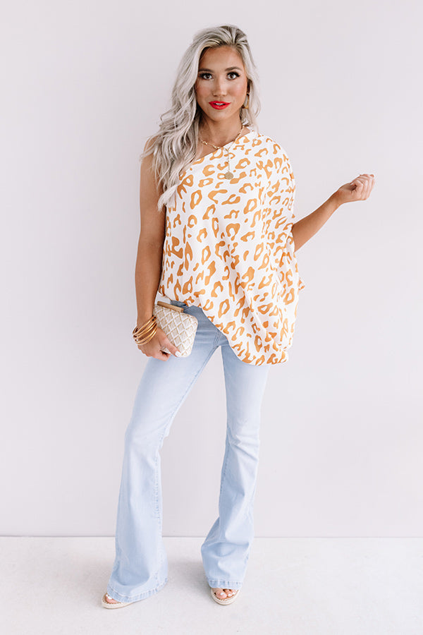Grand Evening Leopard Top In Marigold-Beginning Fashion