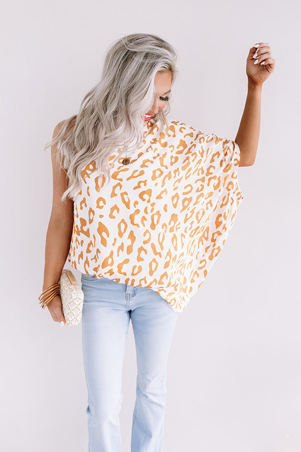 Grand Evening Leopard Top In Marigold-Beginning Fashion
