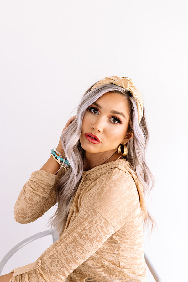Brunch Bound Raffia Headband In Tan-Beginning Fashion