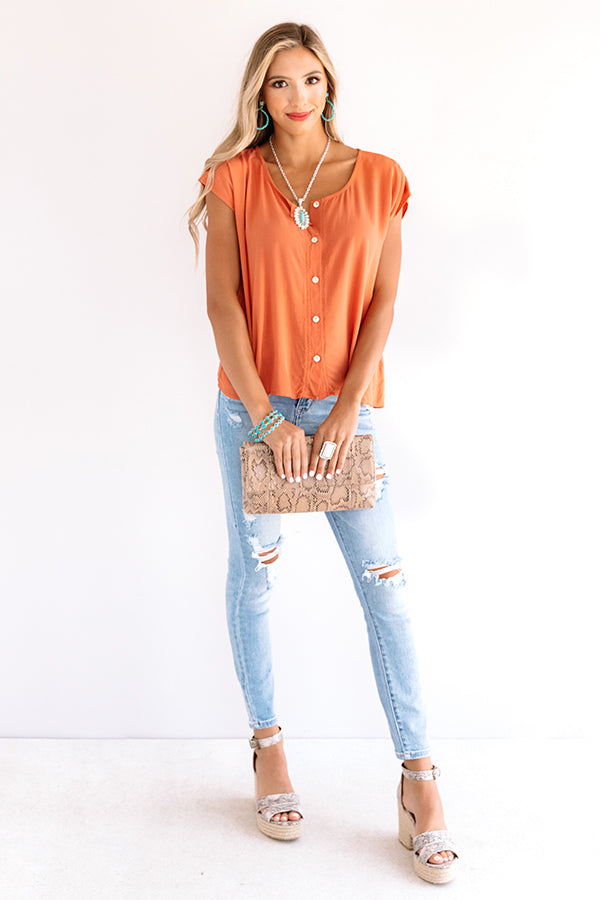 Hamptons Ready Shift Top In Orange-Beginning Fashion